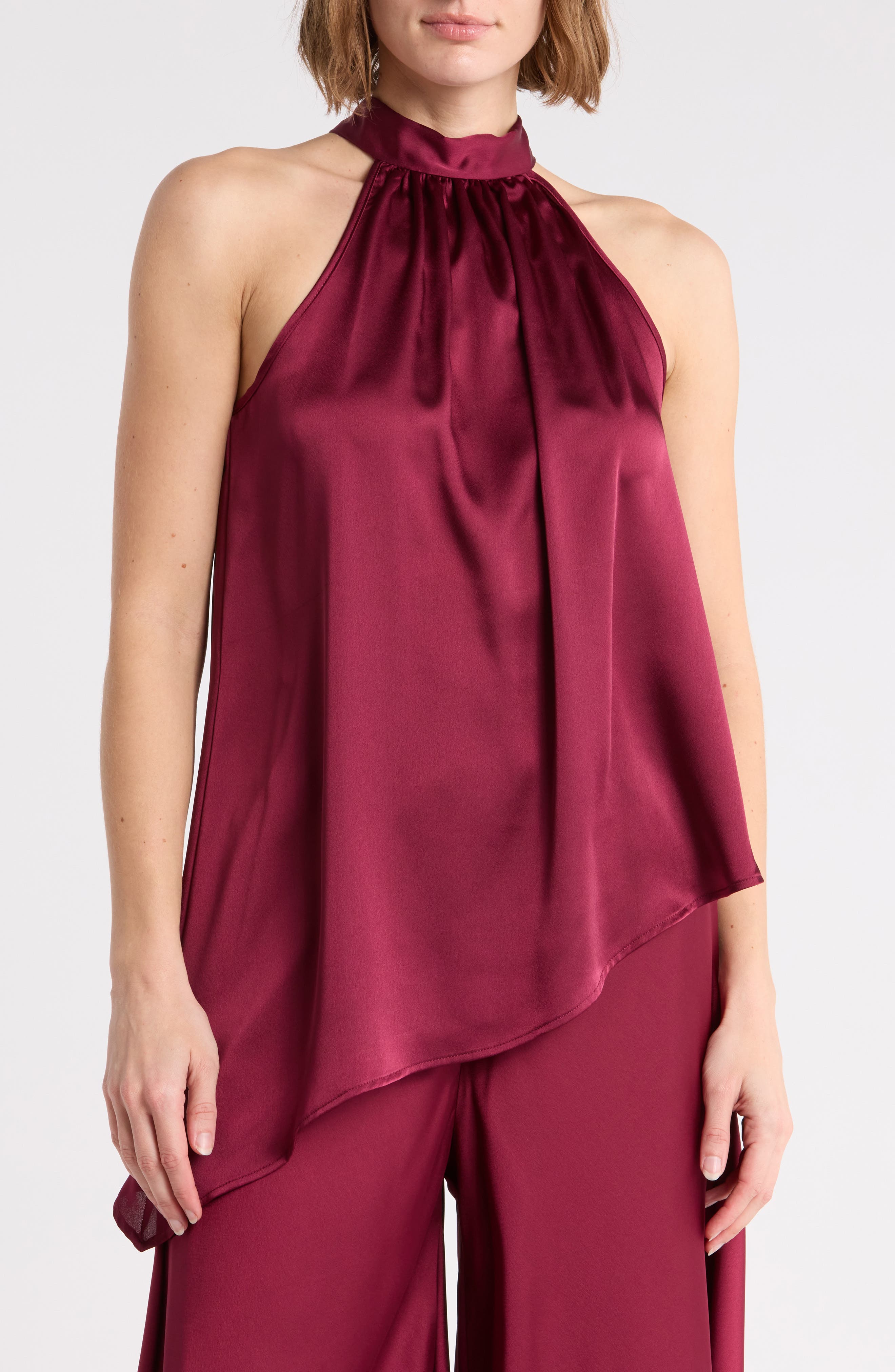 Halter Neck Asymmetric Top
