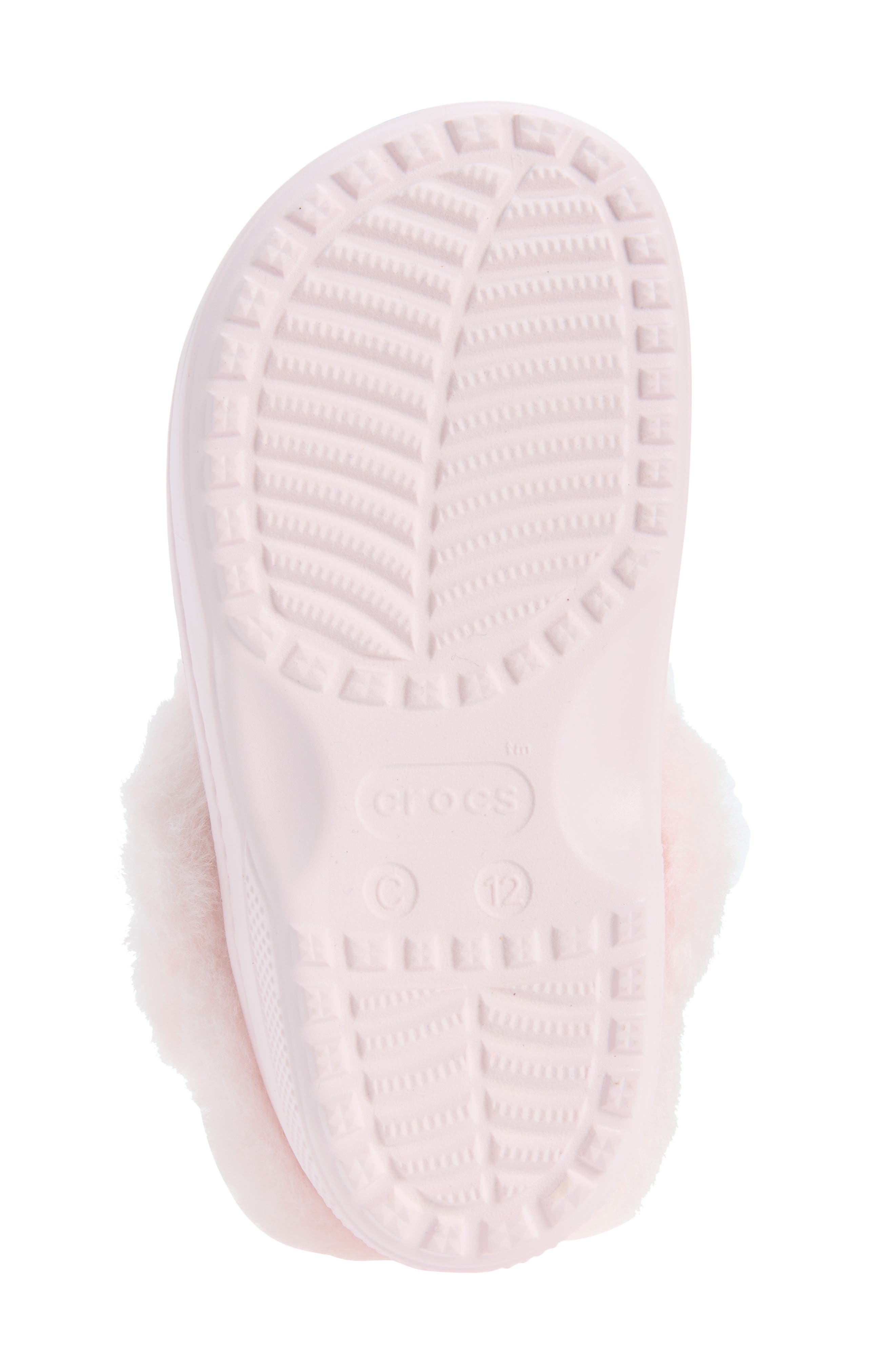 Kids' Faux Suede Clog with Faux Fur Cuff, Alternate, color, BUBBLE ICE