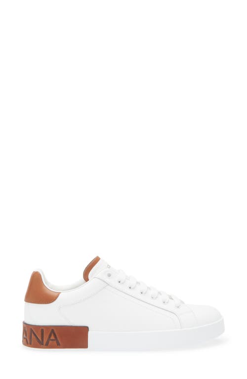 Dolce & Gabbana White Leather Portofino Sneakers