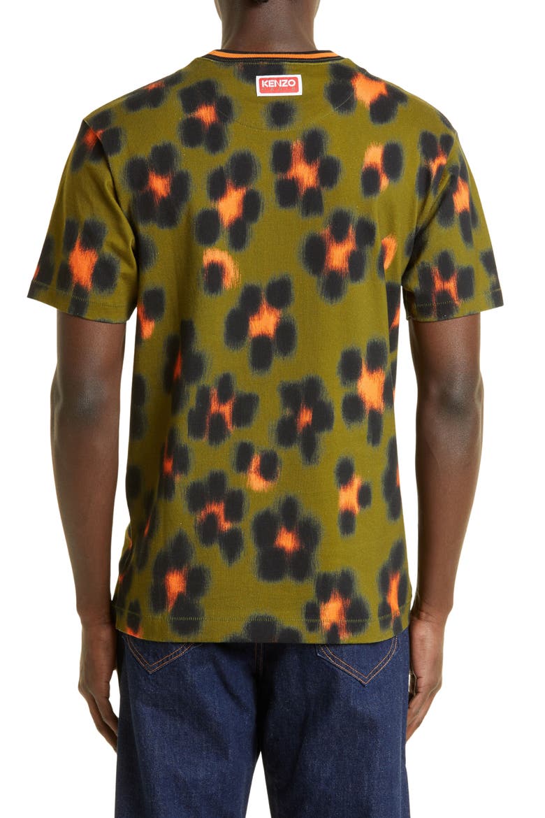 Hana Leopard Print Short Sleeve T-Shirt, Alternate, color, KHAKI