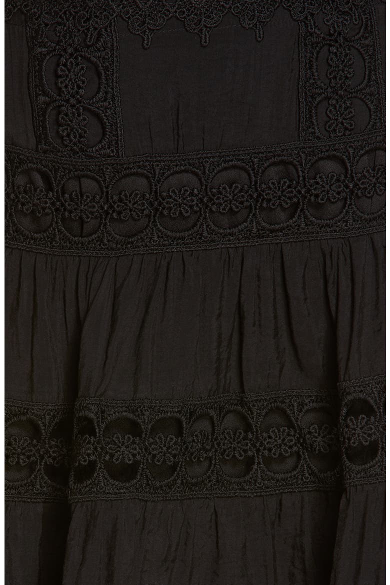 Lace Inset Skirt, Alternate, color, BLACK