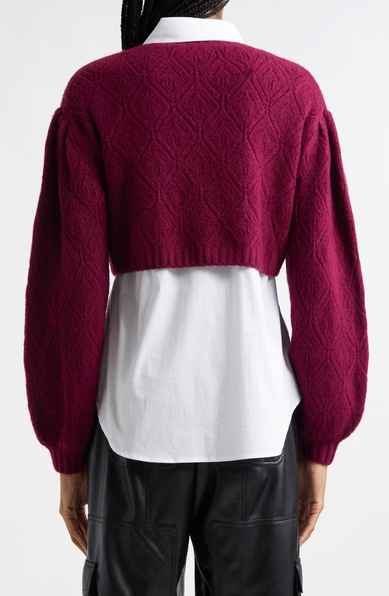 Cinq à Sept Landry Layered Sweater, Alternate, color, Star Apple/ White