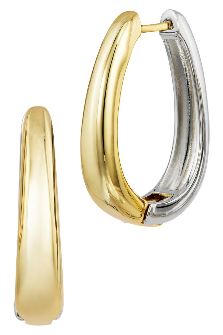 Two-Tone Reversible Oval Hoop Earrings, Main, color, TWO-TONE