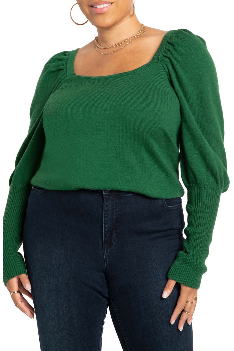 Folded Neck Sweater, Main, color, EDEN
