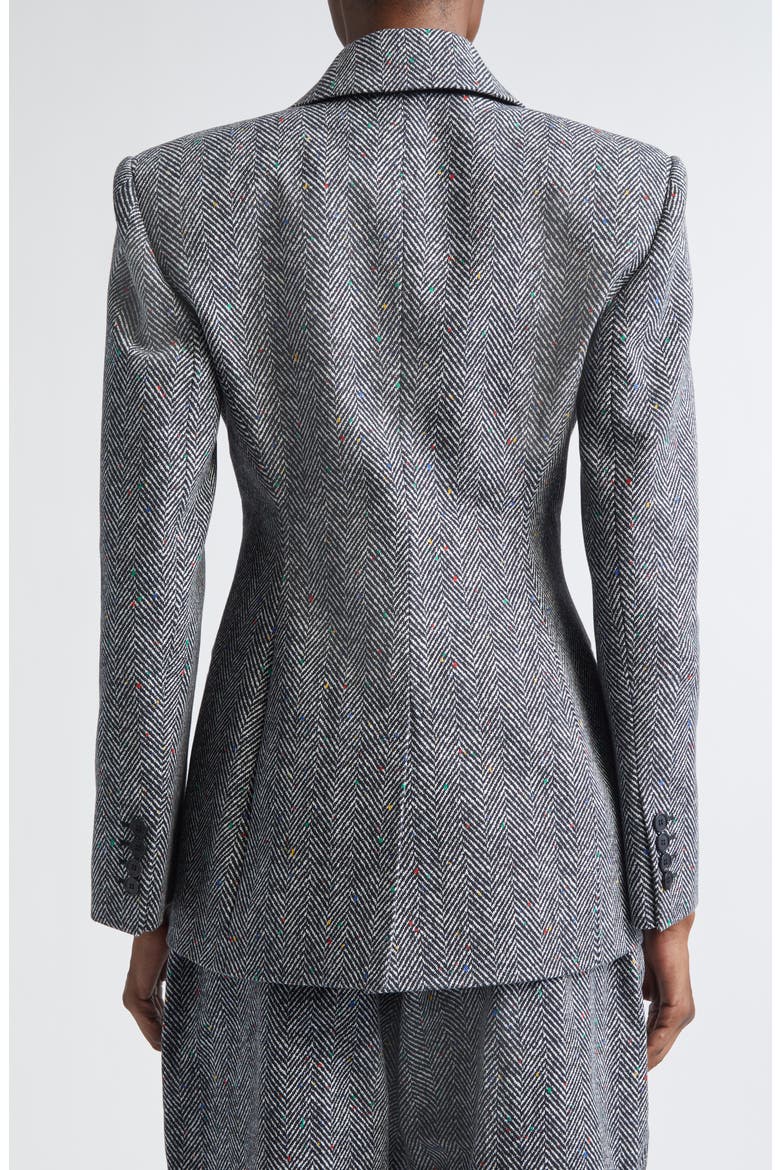 Single Breasted Herringbone Blazer, Alternate, color, BLACK/ WHITE
