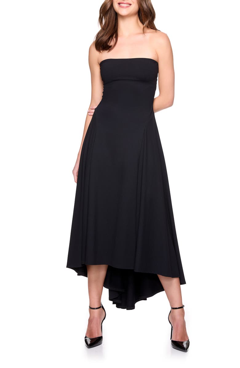 Susana Monaco Strapless High/Low Dress, Main, color, Black