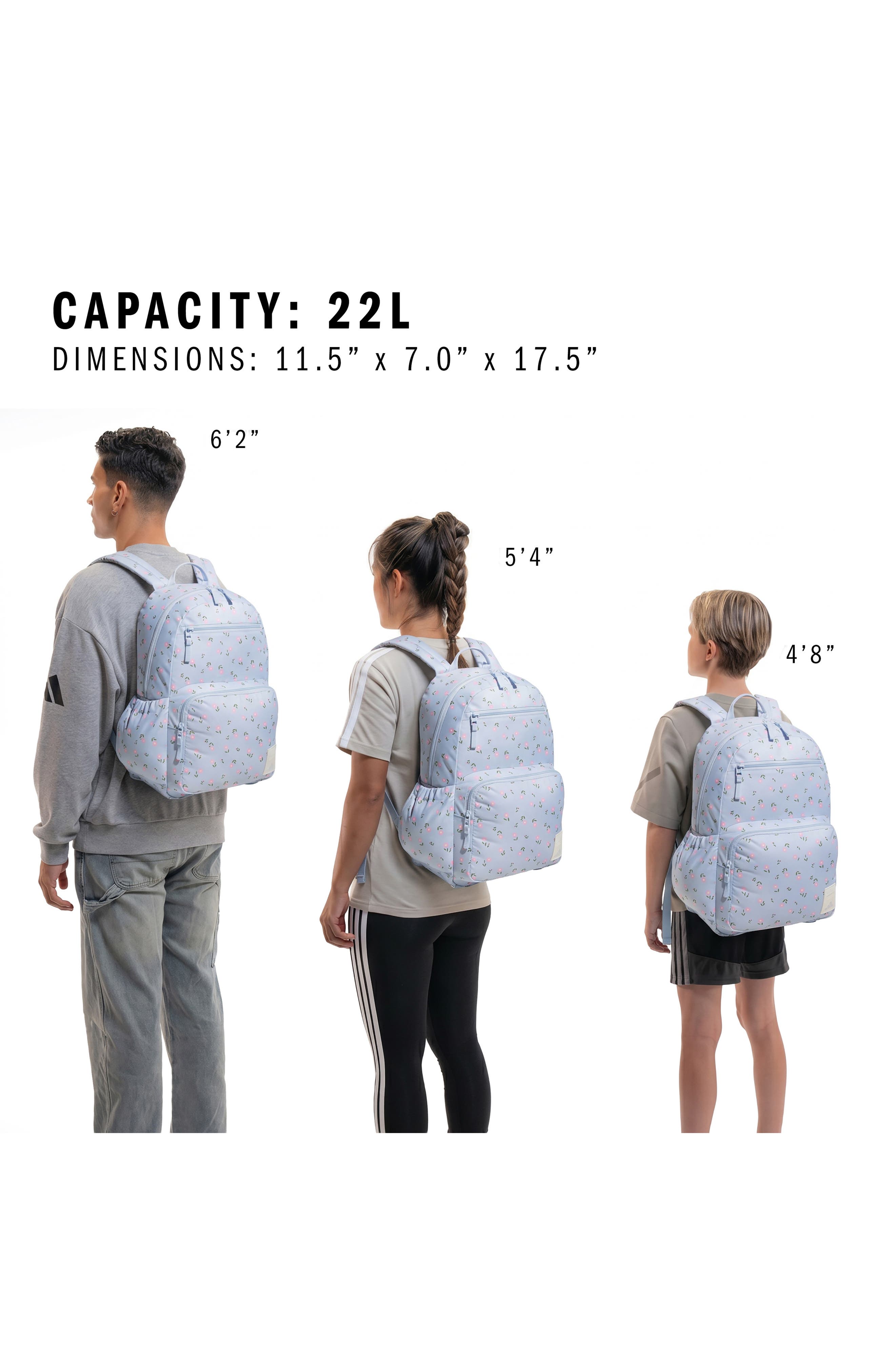 Kids' Lineage Floral Backpack, Alternate, color, DITSY FLORAL CRYSTAL SKY