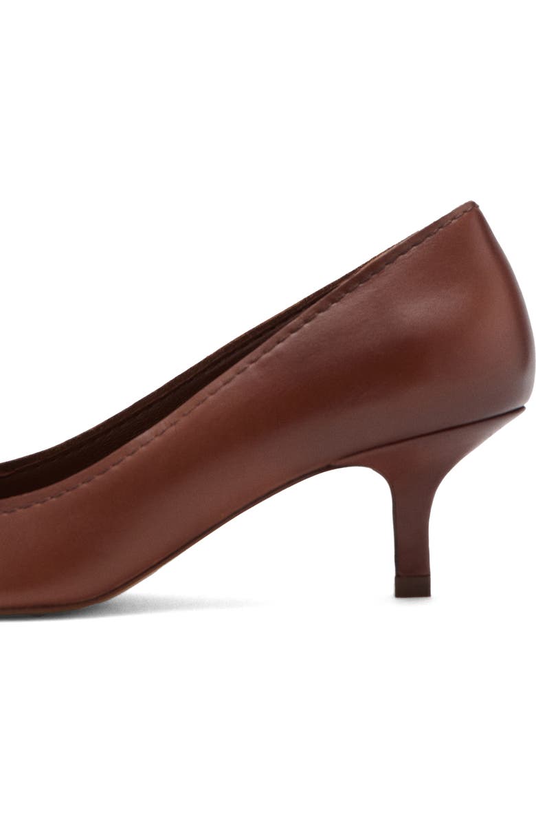 MANGO Pointed Toe Kitten Heel Pump, Alternate, color, Brown