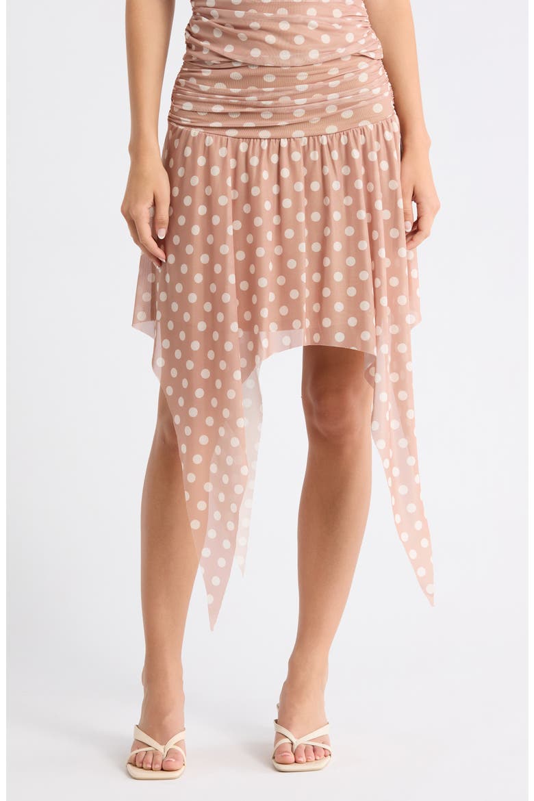 Starlette Mesh Skirt, Main, color, PRALINE DOTS