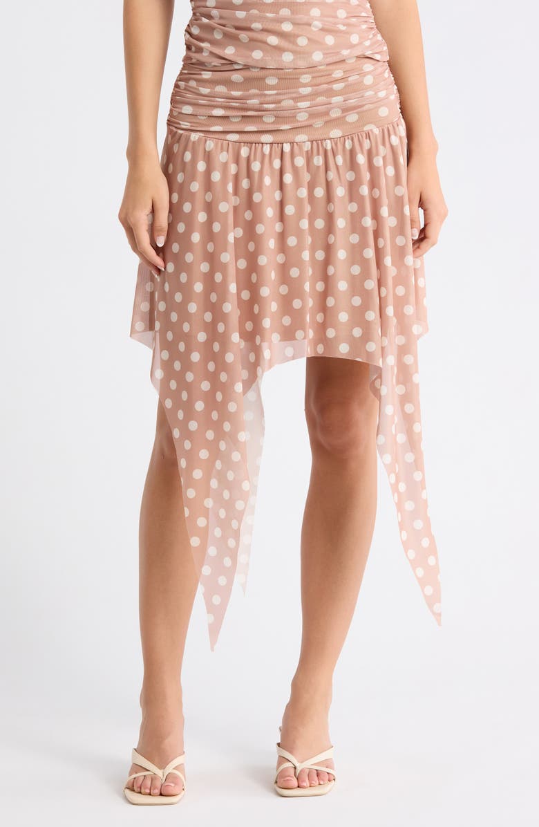 AFRM LOS ANGELES Starlette Mesh Skirt, Main, color, Praline Dots