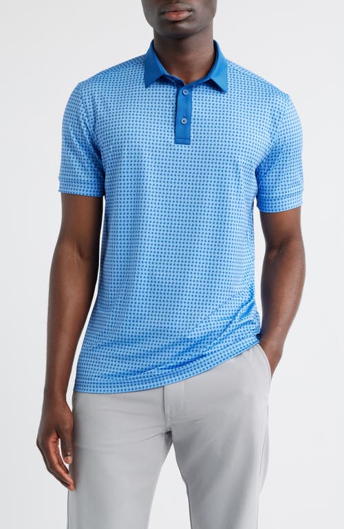 Mizzen + Main Mizzen+main Versa Trim Fit Neat Floral Performance Golf Polo In Blue