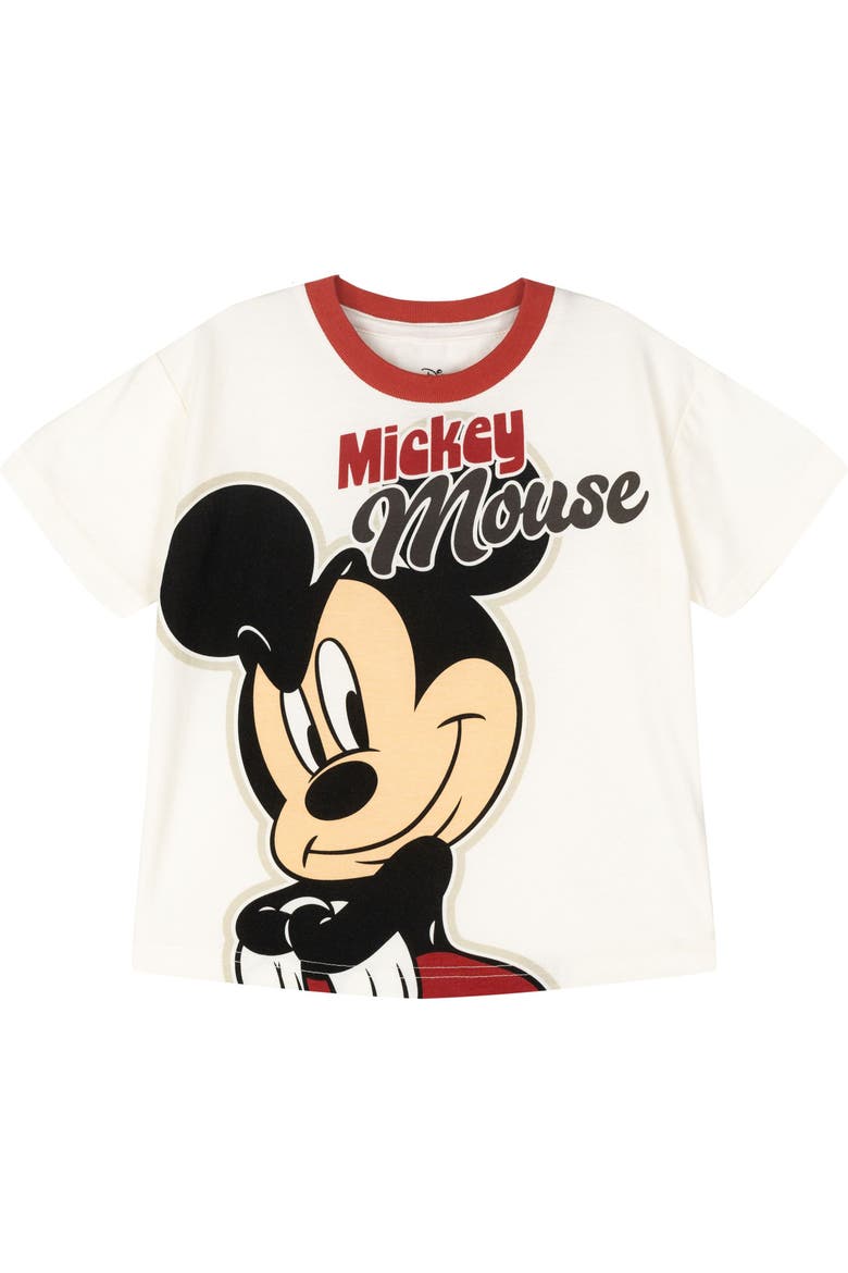 Mickey Mouse Athletic 2-Piece T-Shirt and Pants Set, Alternate, color, Ivory Black Mickey