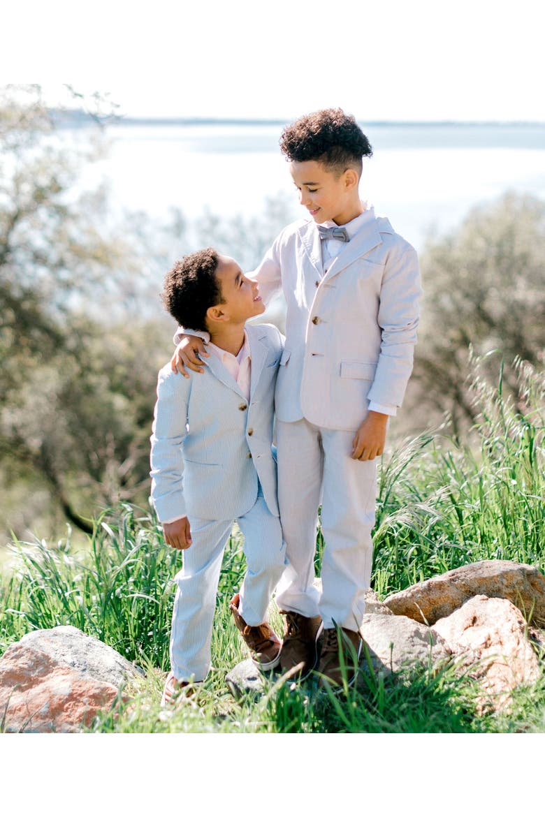 Boys' Organic Seersucker Suit Pant, Kids, Alternate, color, Blue Seersucker