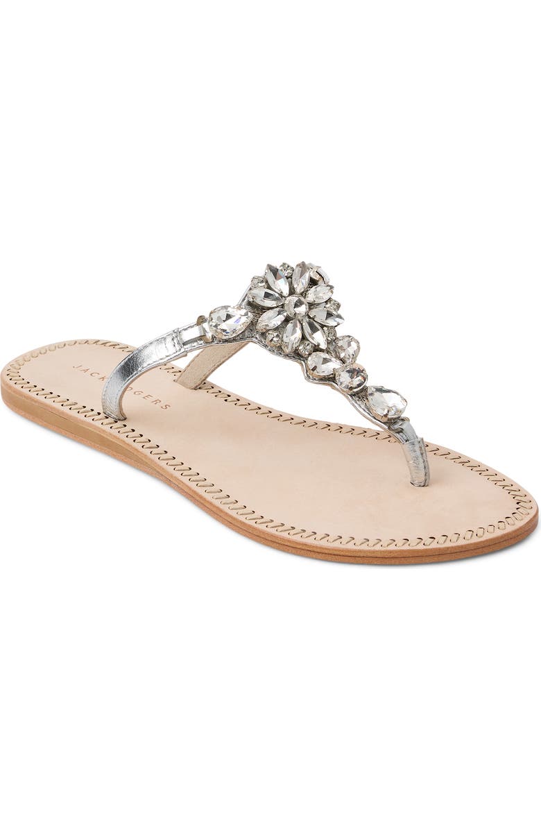 Jack Rogers Burgess Sandal, Main, color, Silver