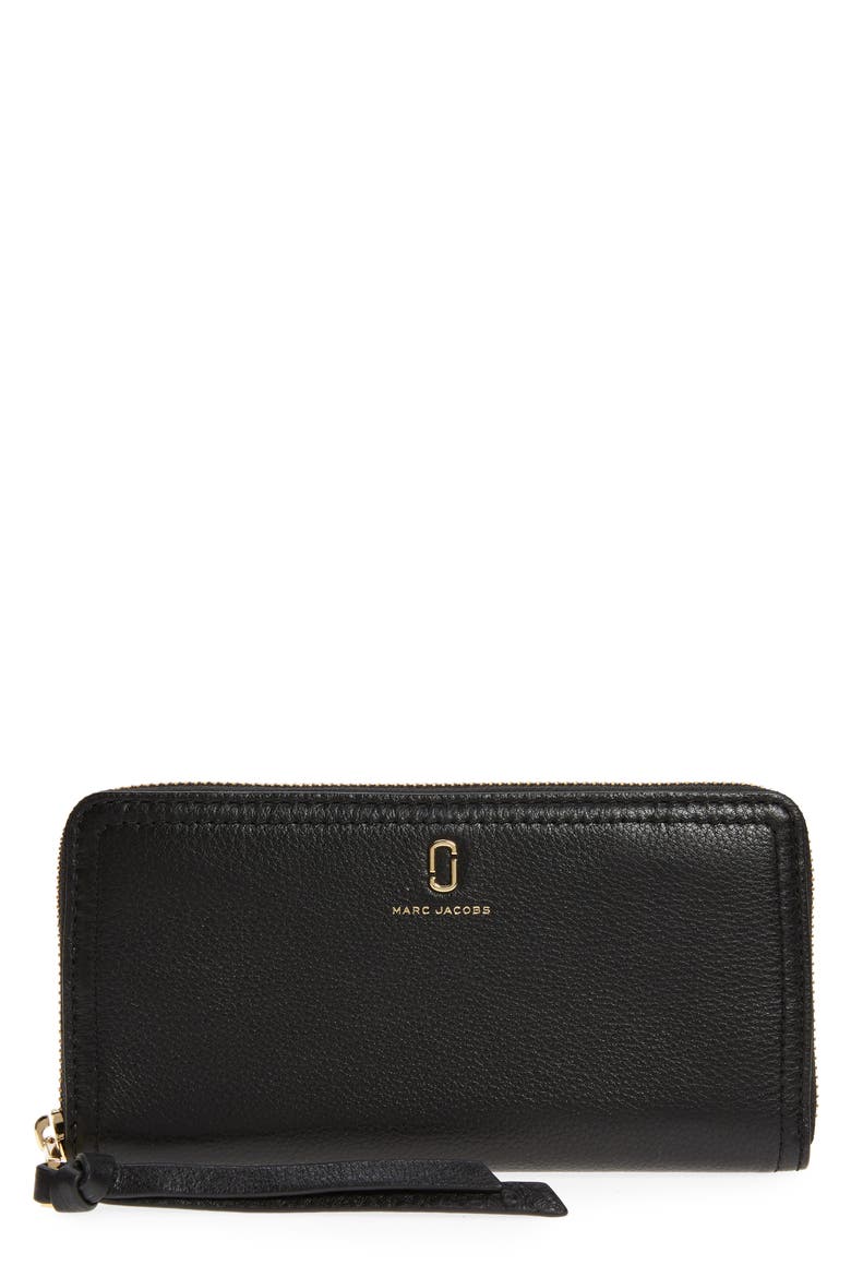 The Marc Jacobs Standard Leather Continental Wallet, Main, color, BLACK