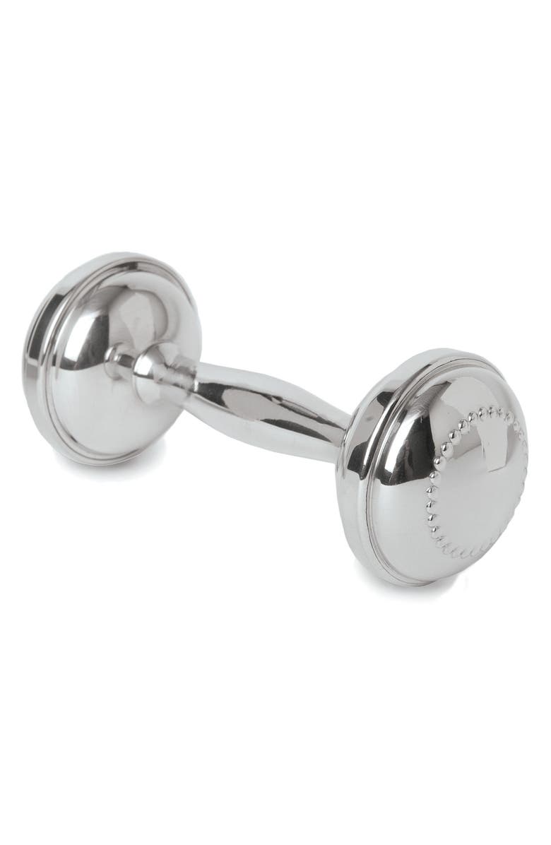 Salisbury Pewter Salisbury Beaded Pewter Dumbbell Rattle, Main, color,