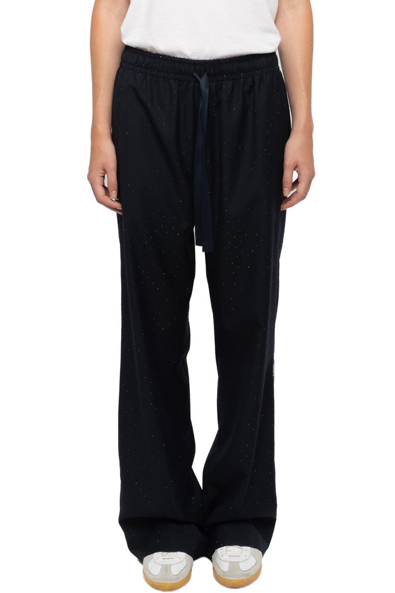 Poma Strass Relaxed Pants, Main, color, ENCRE