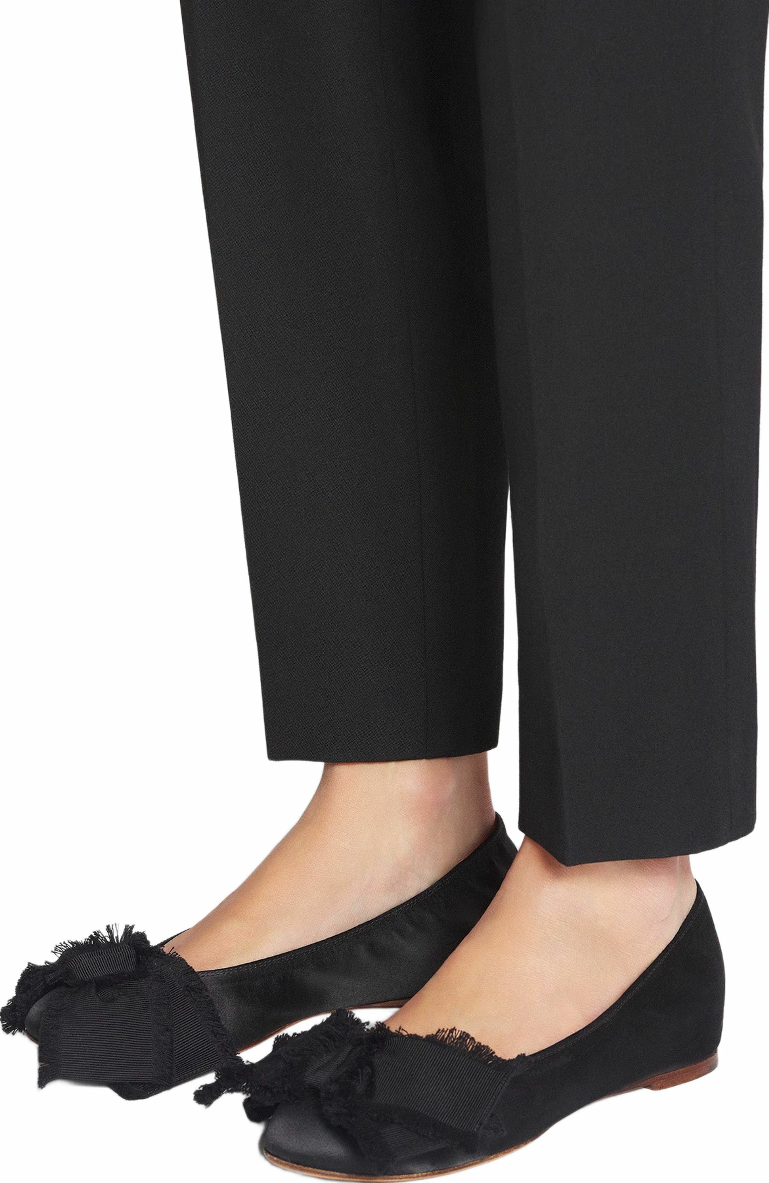 Ballerina Flat With A Satin Bow, Alternate, color, Black