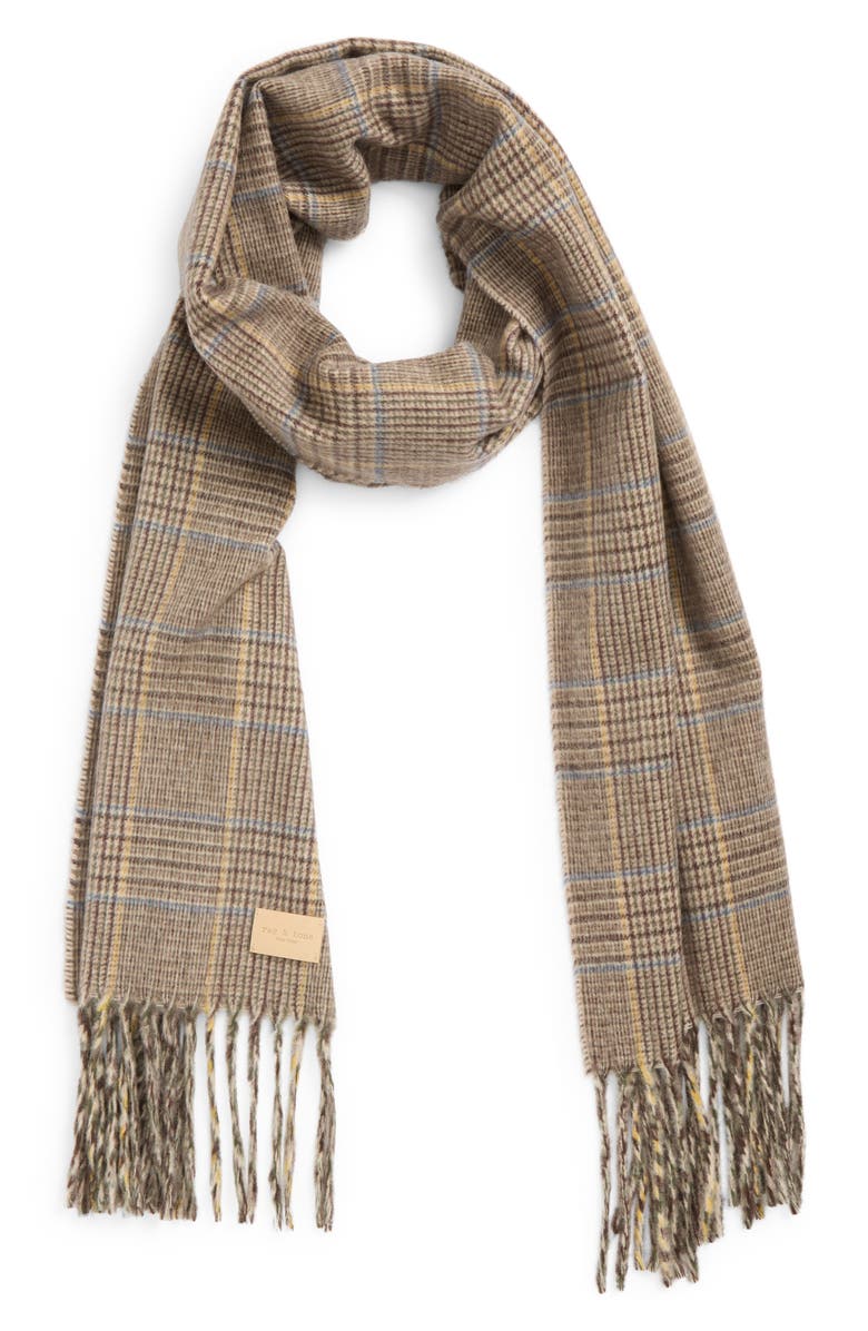 rag & bone Mila Recycled Cashmere Blend Scarf, Main, color, Beige Multi