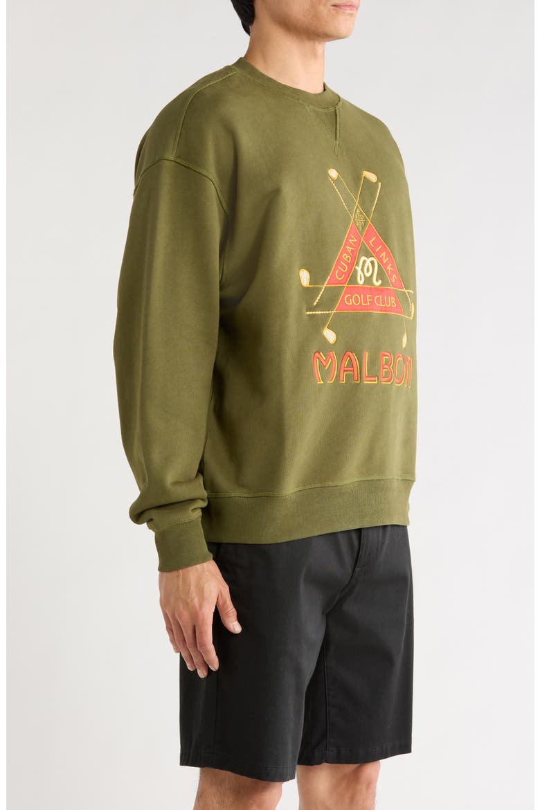 Trinity Embroidered Cotton Sweatshirt, Alternate, color, CHIVE