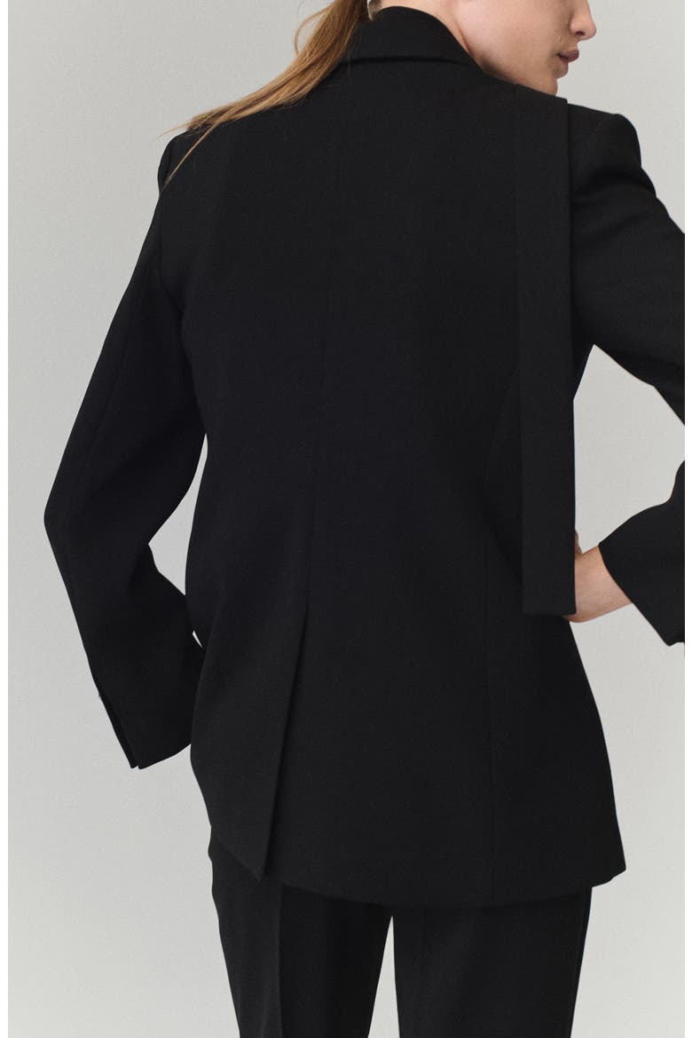 Tie Waist Blazer, Alternate, color, BLACK