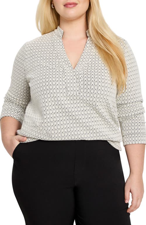 Nic + Zoe Nic+zoe Subtle Swirl Top In Cream Multi