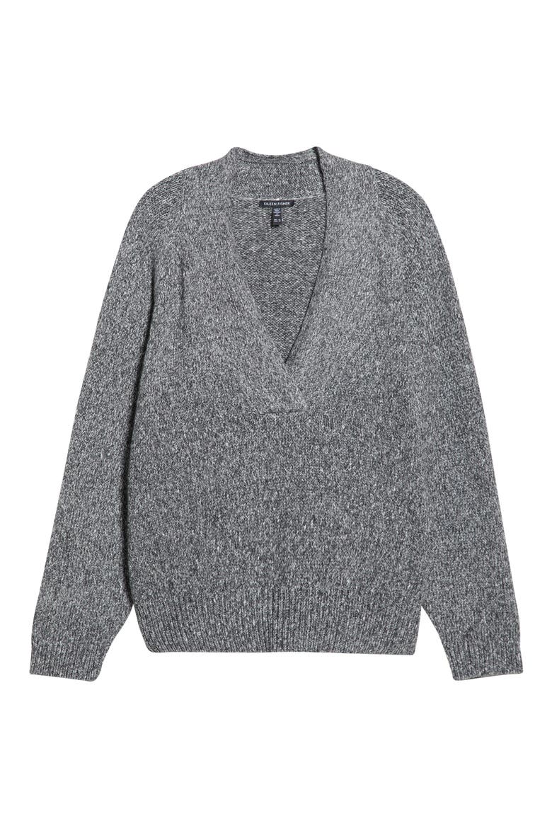 V-Neck Sweater, Alternate, color, CHARCOAL
