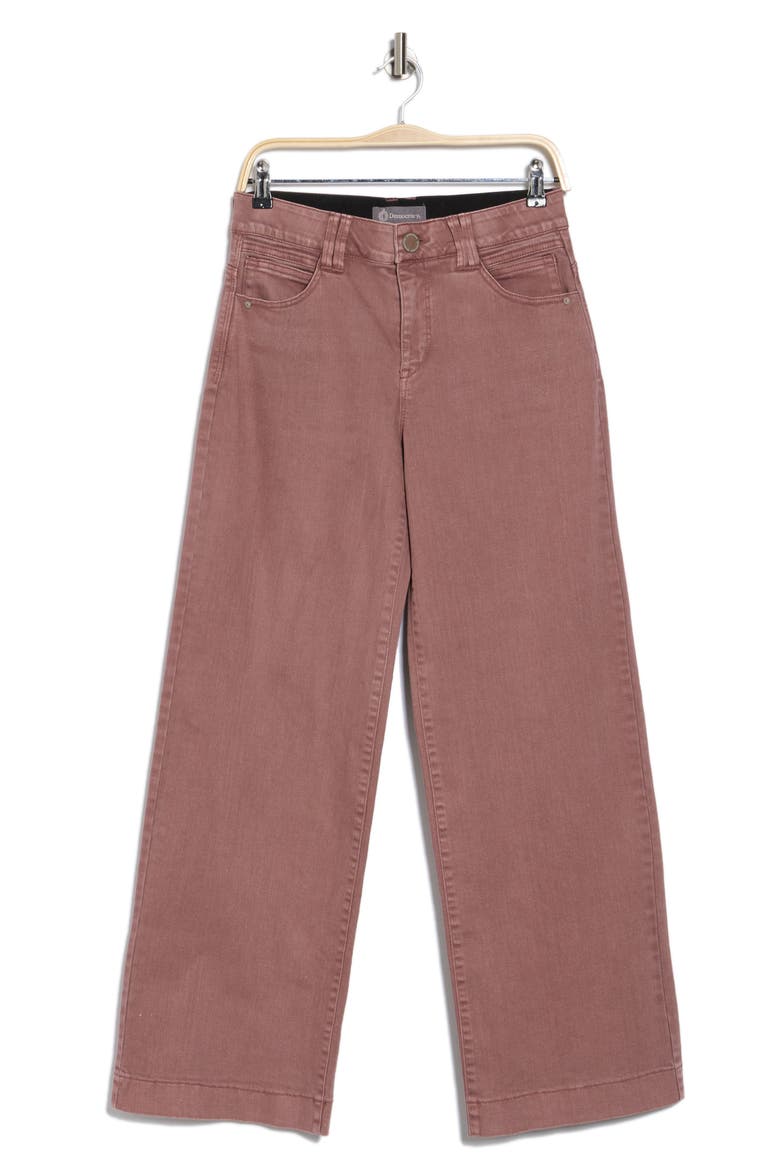 High Waist Wide Leg Jeans, Alternate, color, WASHED ROSE TAUPE