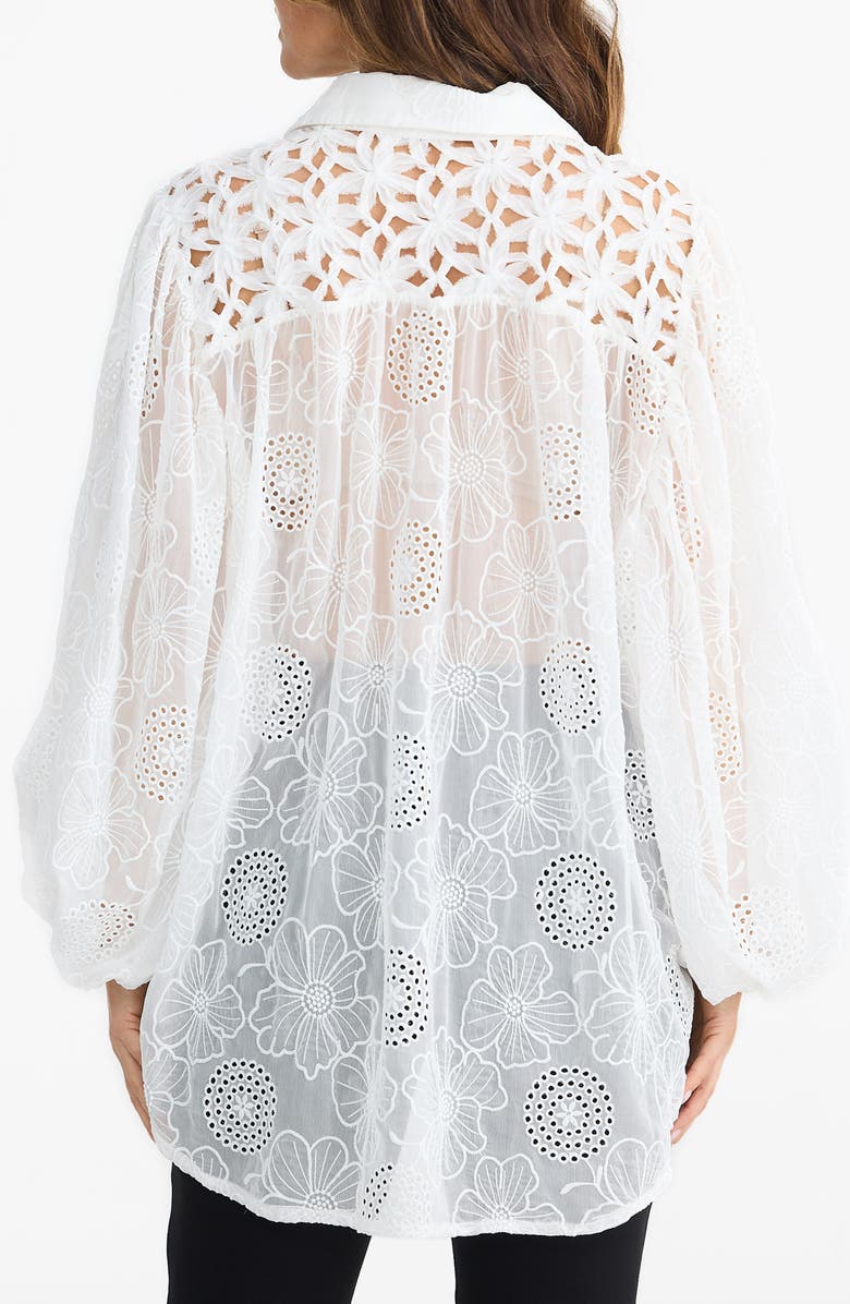 Brave+True Eden Eyelet Shirt, Alternate, color, White Floral