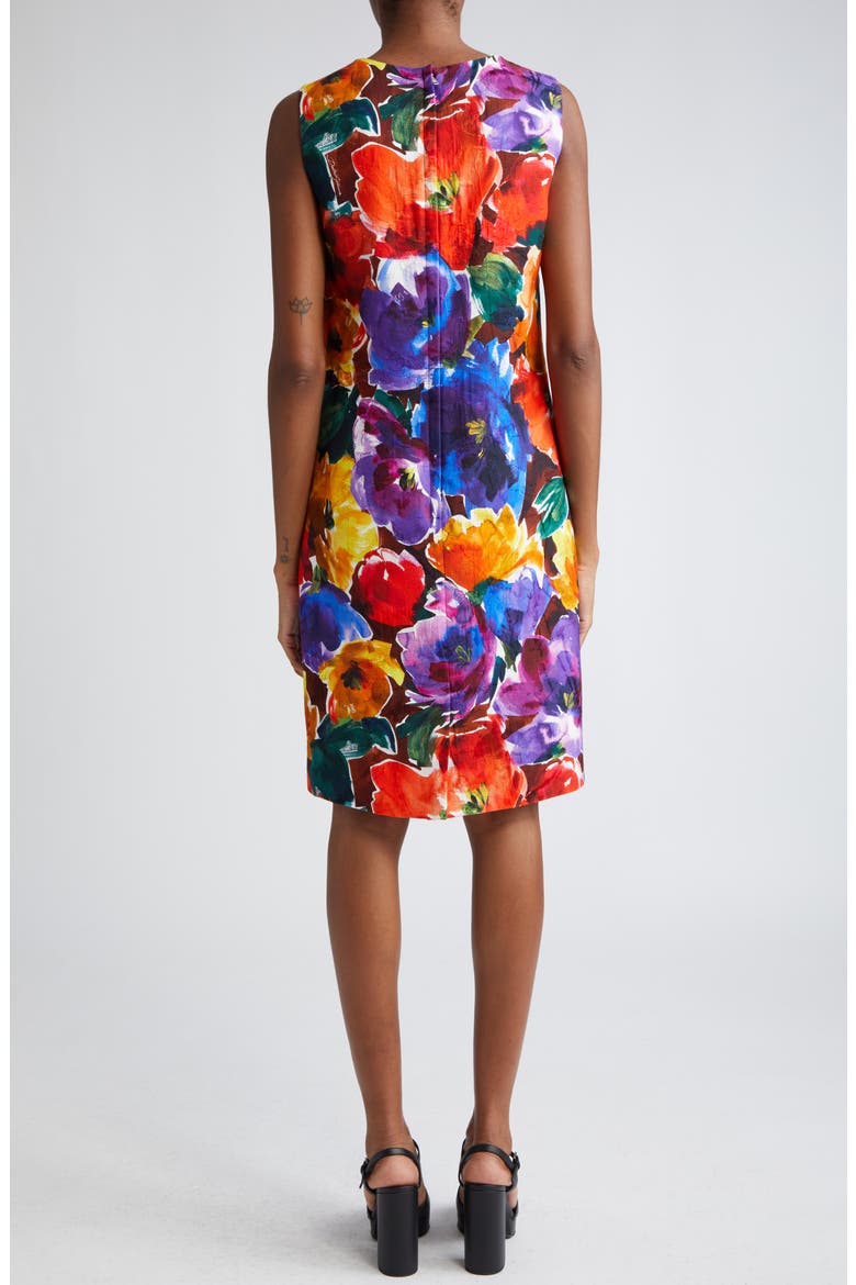Abstract Floral Print Sleeveless Sheath Dress, Alternate, color, HM4YEFIORI ASTR.F.MARRONE