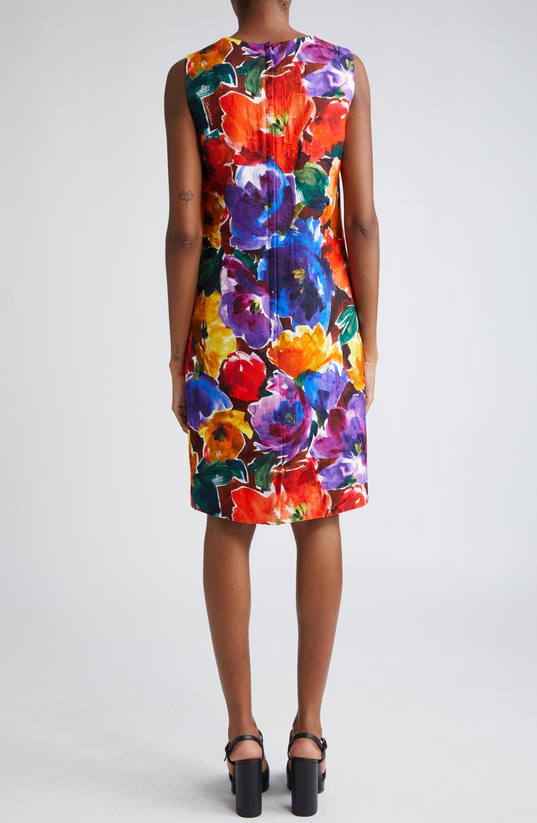 Dolce&Gabbana Abstract Floral Print Sleeveless Sheath Dress, Alternate, color, Hm4yefiori Astr.f.marrone