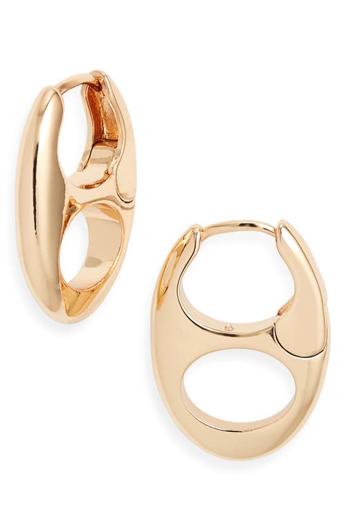 Open Edit Pop Top Huggie Earrings In Gold