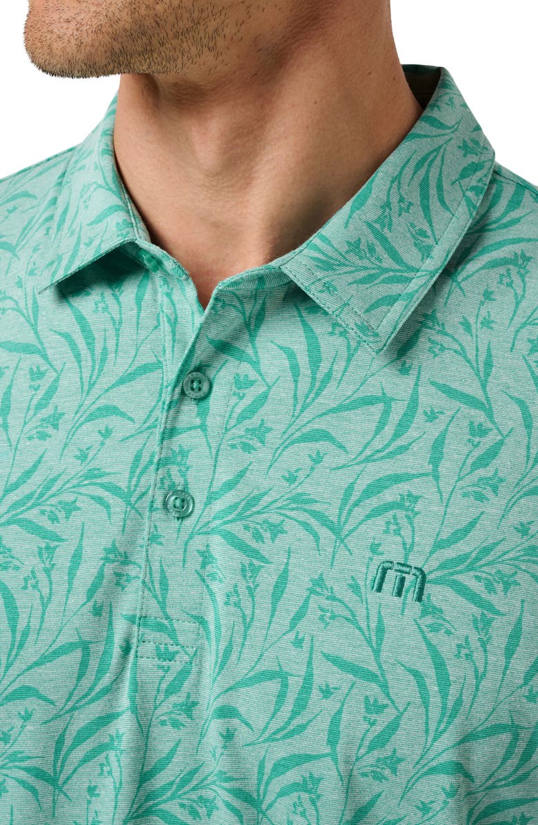 TravisMathew Sands Performance Jersey Polo, Alternate, color, Heather Bright Aqua