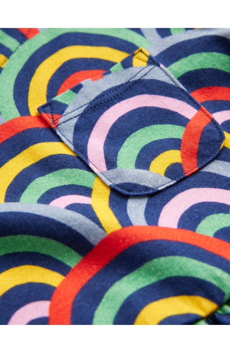 Mini Boden Kids' Rainbow Print Long Sleeve Cotton Jersey Dress, Alternate, color, 