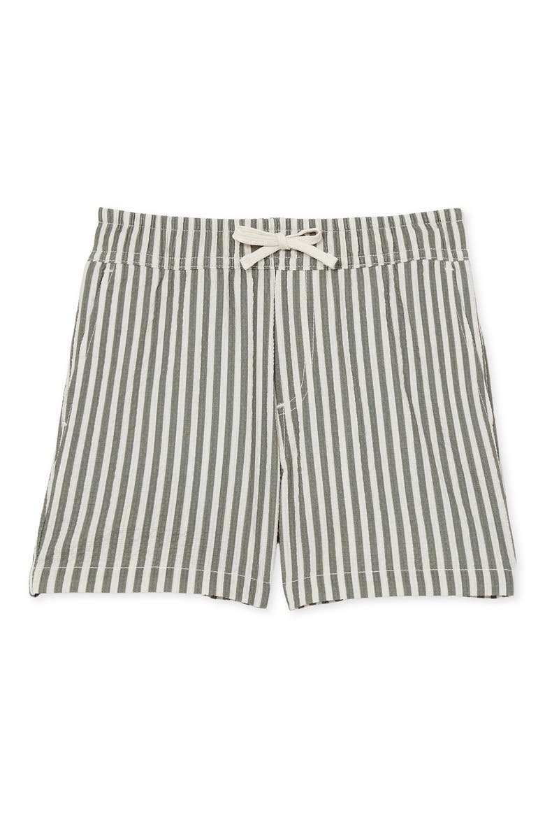 Bay Seersucker Striped Swim Shorts, Main, color, SAGE/ WHITE