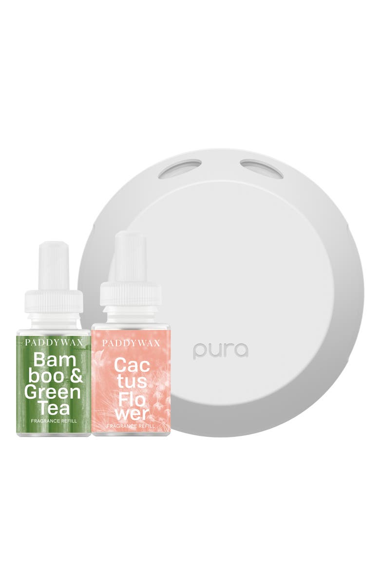 PURA Bamboo & Green Tea & Cactus Flower Smart Diffuser & Fragrance Set, Main, color, 