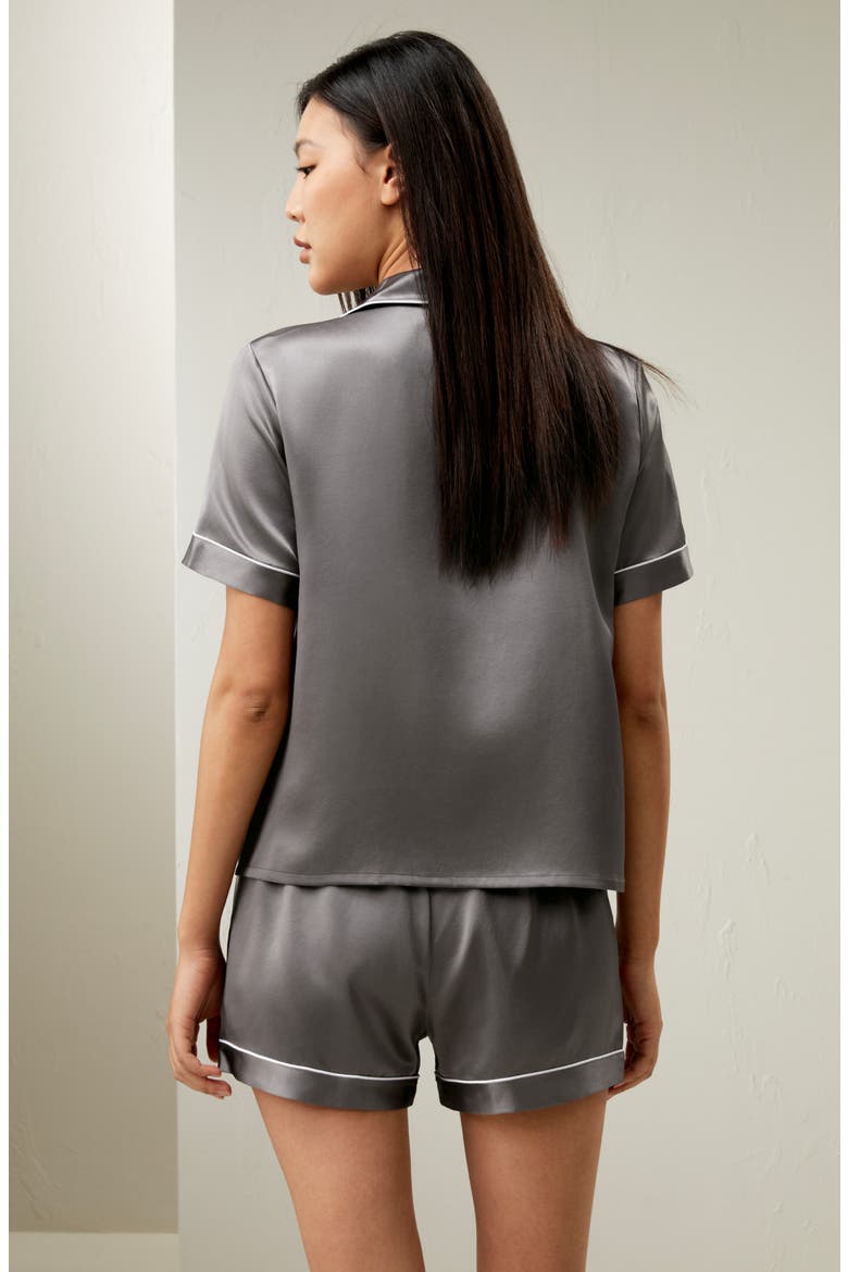 22 Momme Summer Short Silk Pajama Set, Alternate, color, Dark Gray