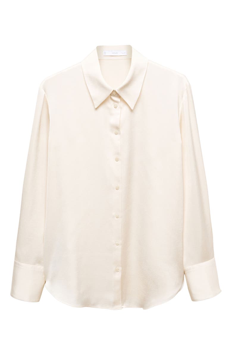 MANGO Satin Button-Up Shirt, Alternate, color,