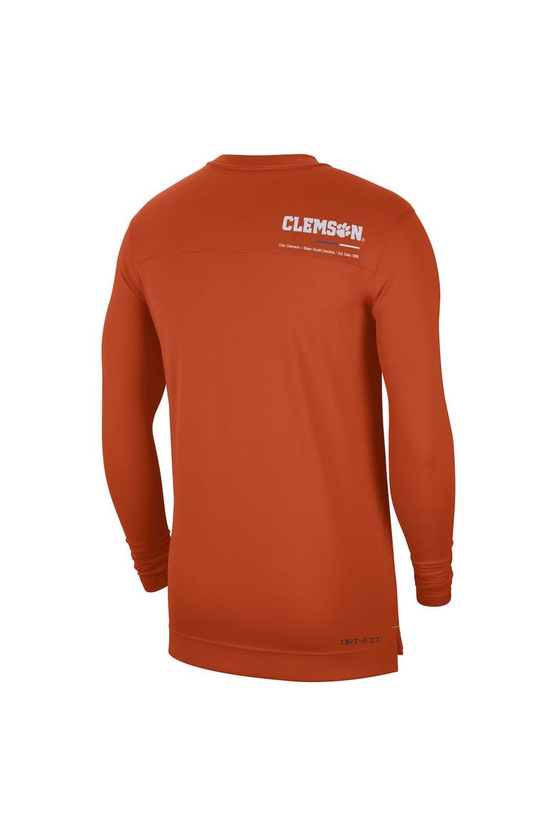 Men's Nike Orange Clemson Tigers 2022 Coach Performance Long Sleeve V-Neck T-Shirt, Alternate, color, Orange