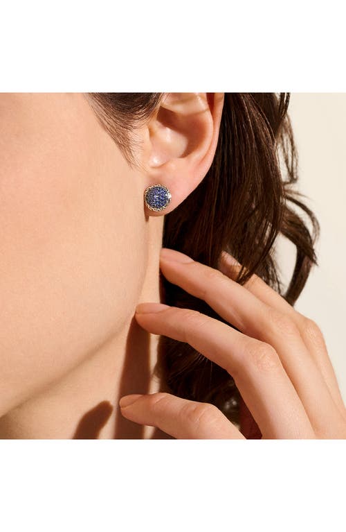 John Hardy Sterling Silver Classic Chain Blue Sapphire Stud Earrings In Blue Saphire