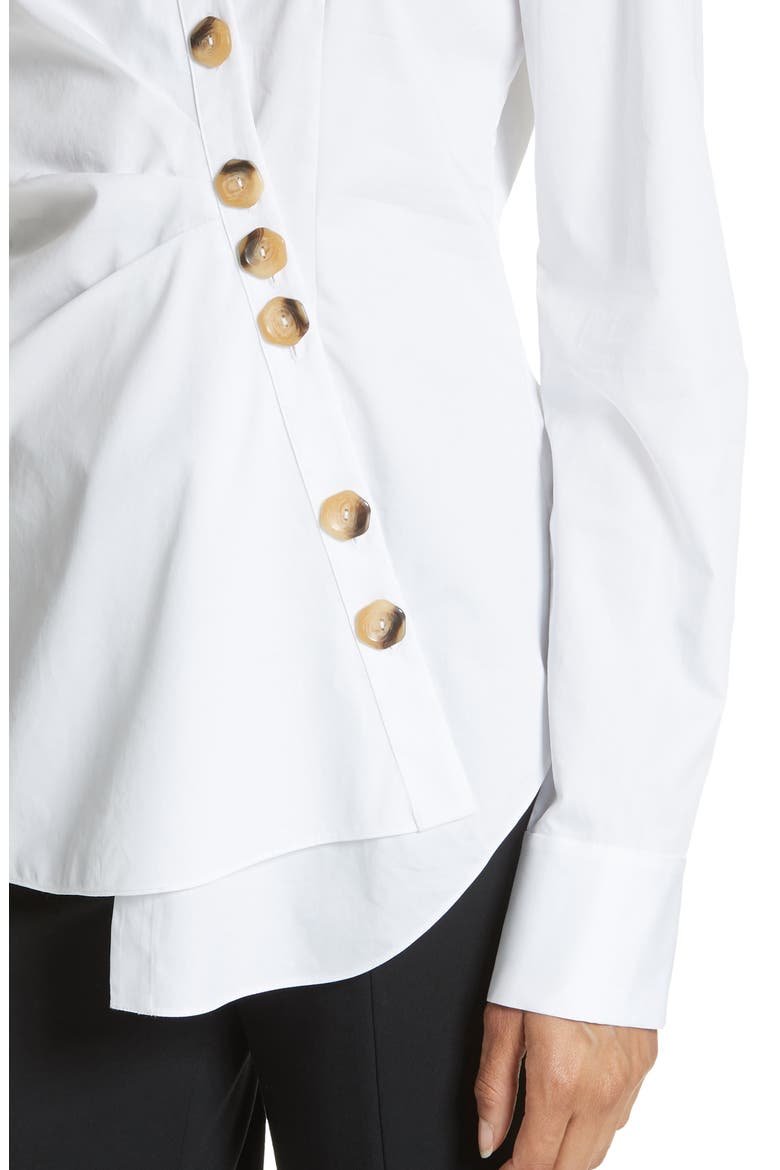 Asymmetrical Large Button Top, Alternate, color, WHITE