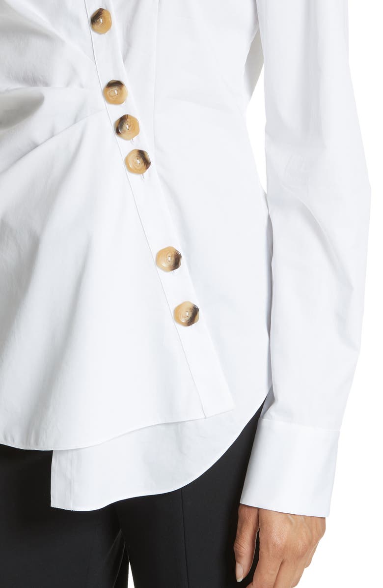 Tibi Asymmetrical Large Button Top, Alternate, color,