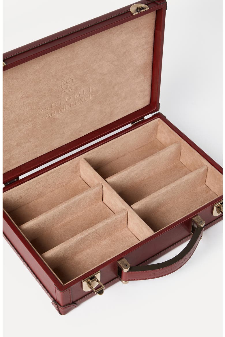 Calfskin glasses organizer, Alternate, color, Wine
