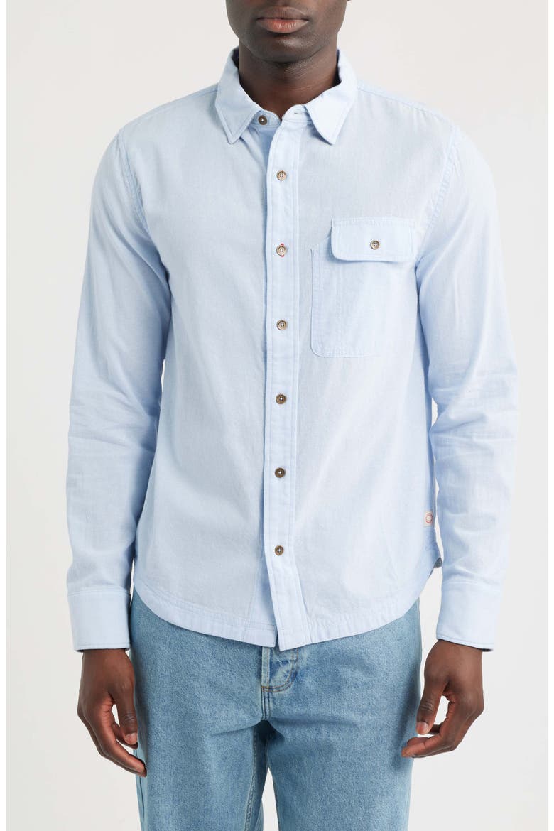 Tradesman Chambray Button-Up Shirt, Main, color, BEACH BLUE SOLID