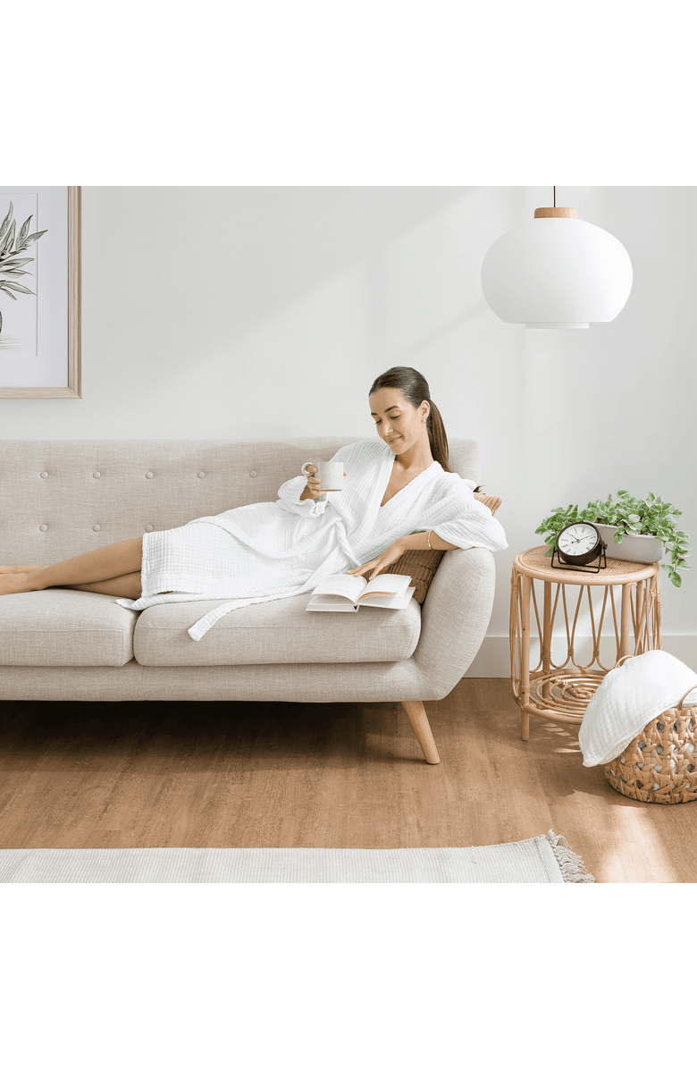 Comfy Cubs Adult Muslin Bathrobe, Alternate, color, White