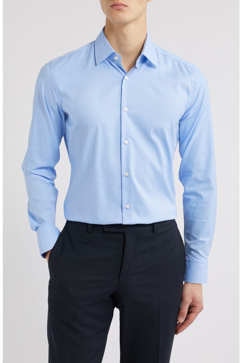 Hank Kent Performance Twill Dress Shirt, Main, color, LIGHT BLUE