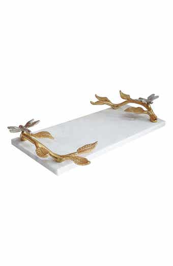 A & B Home Dragonfly Marble Decorative Tray