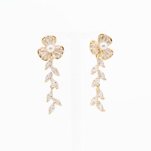 Karishma Pearl Floral Drop Earrings