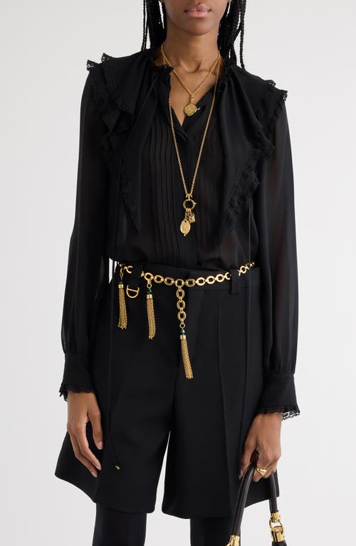 CHLOÉ CHLOÉ RUFFLE COLLAR GEORGETTE TOP 