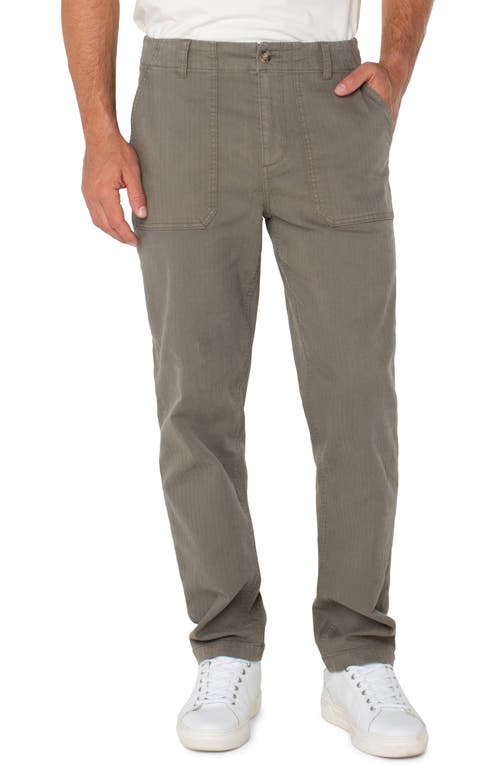 Liverpool Los Angeles Stretch Cotton Utility Pants In Pewter Green